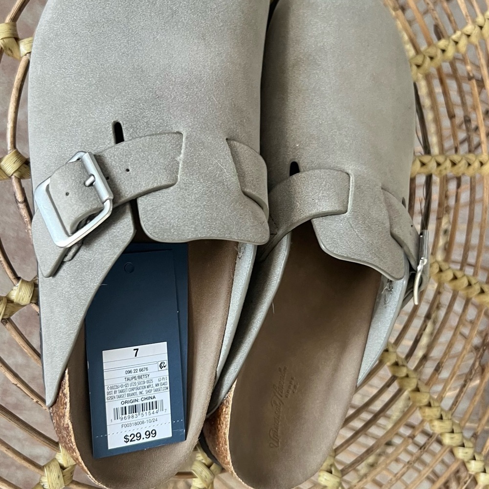 Women's Taupe Suede Clogs
